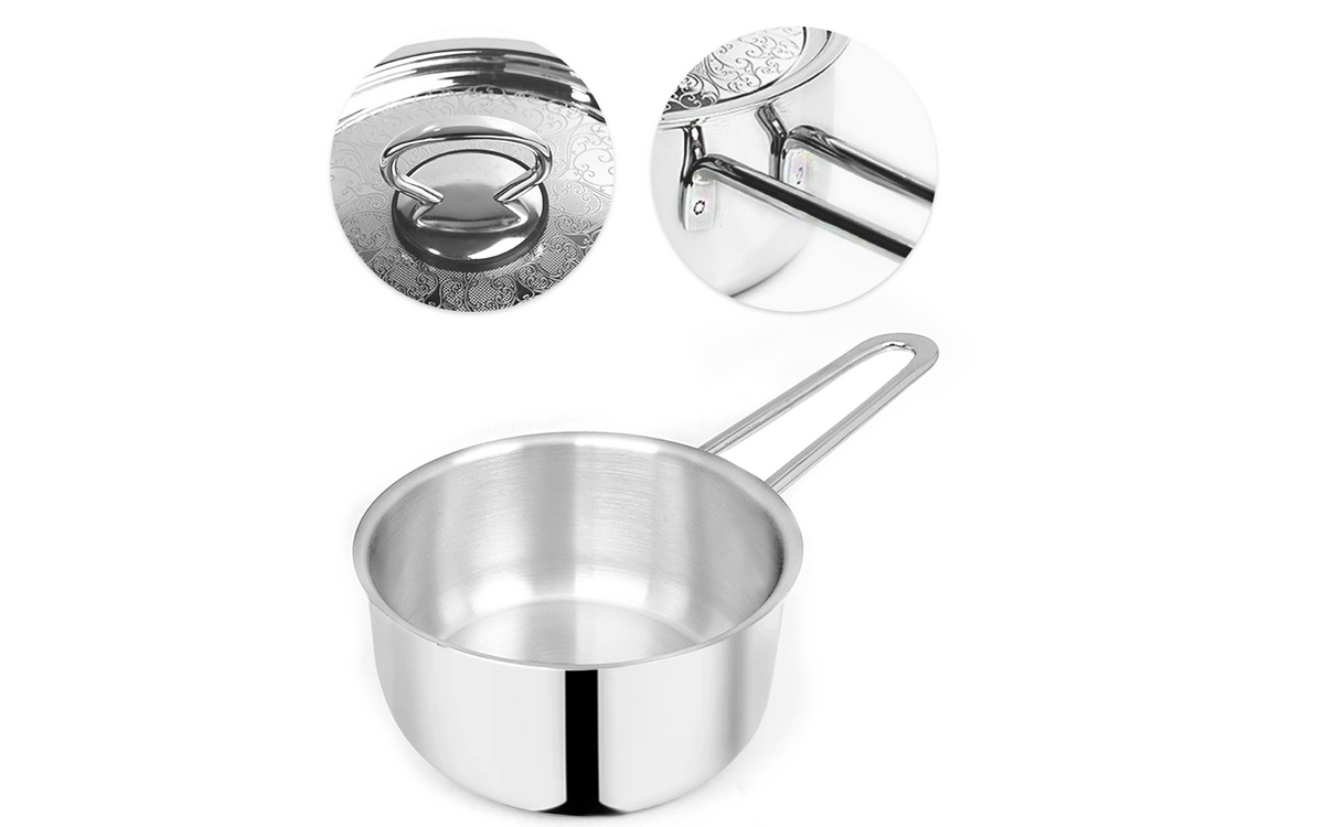 Pradeep Stainless Steel Saucepan with SS Design Lid (Proline)