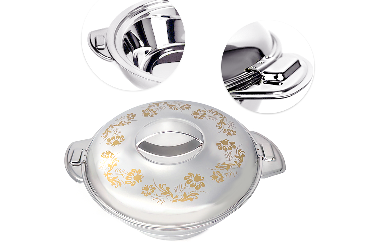 Pradeep Bloom Stainless Steel Insulated Serving Casserole with Design Lid