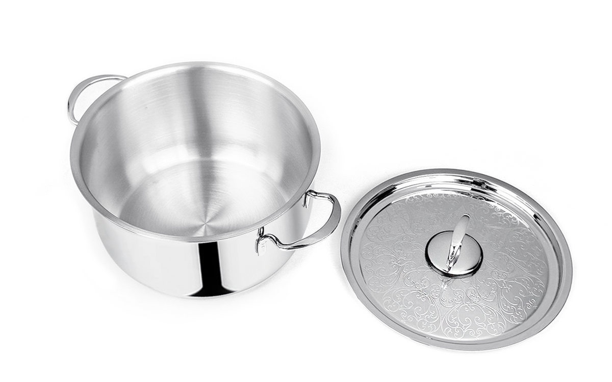 Pradeep Stainless Steel Sandwich Bottom Cookpot (Bello) with SS Design lid