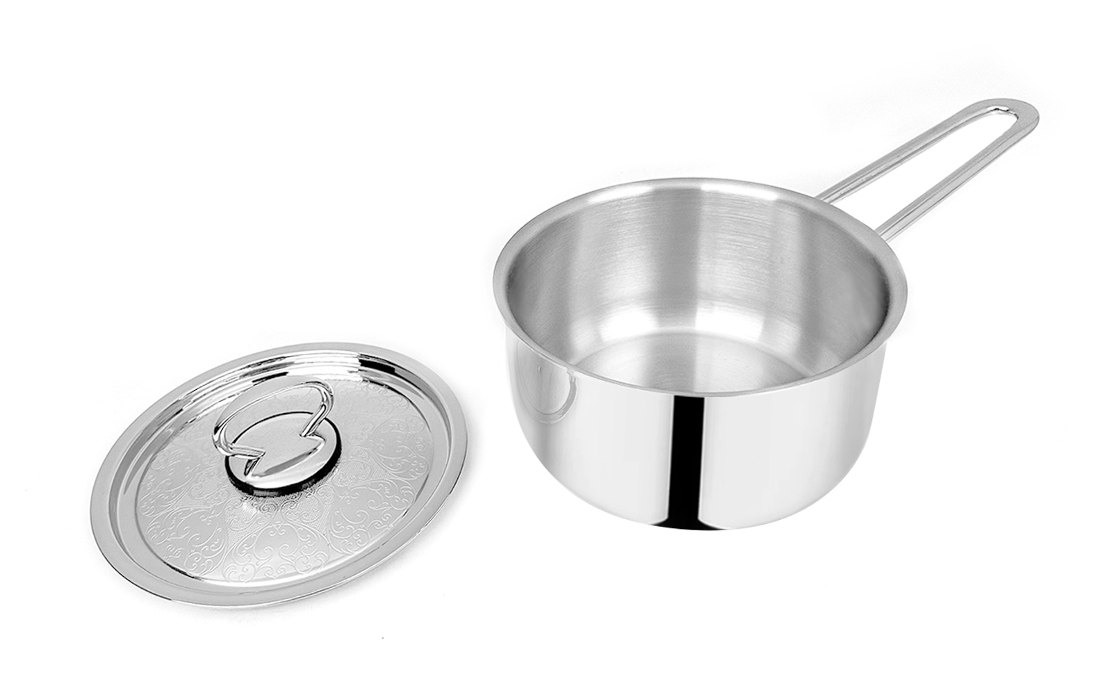 Pradeep Stainless Steel Saucepan with SS Design Lid (Proline)