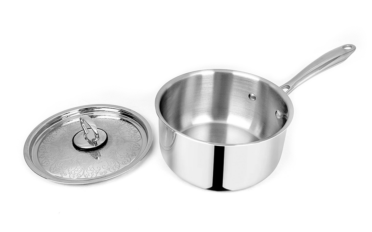 PRO PLUS - Triply Saucepan with SS Design lid (CASTING HANDLE)