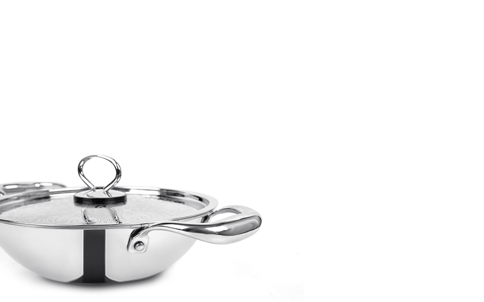 PRO PLUS - Triply Kadhai with SS Design lid (CASTING HANDLE)