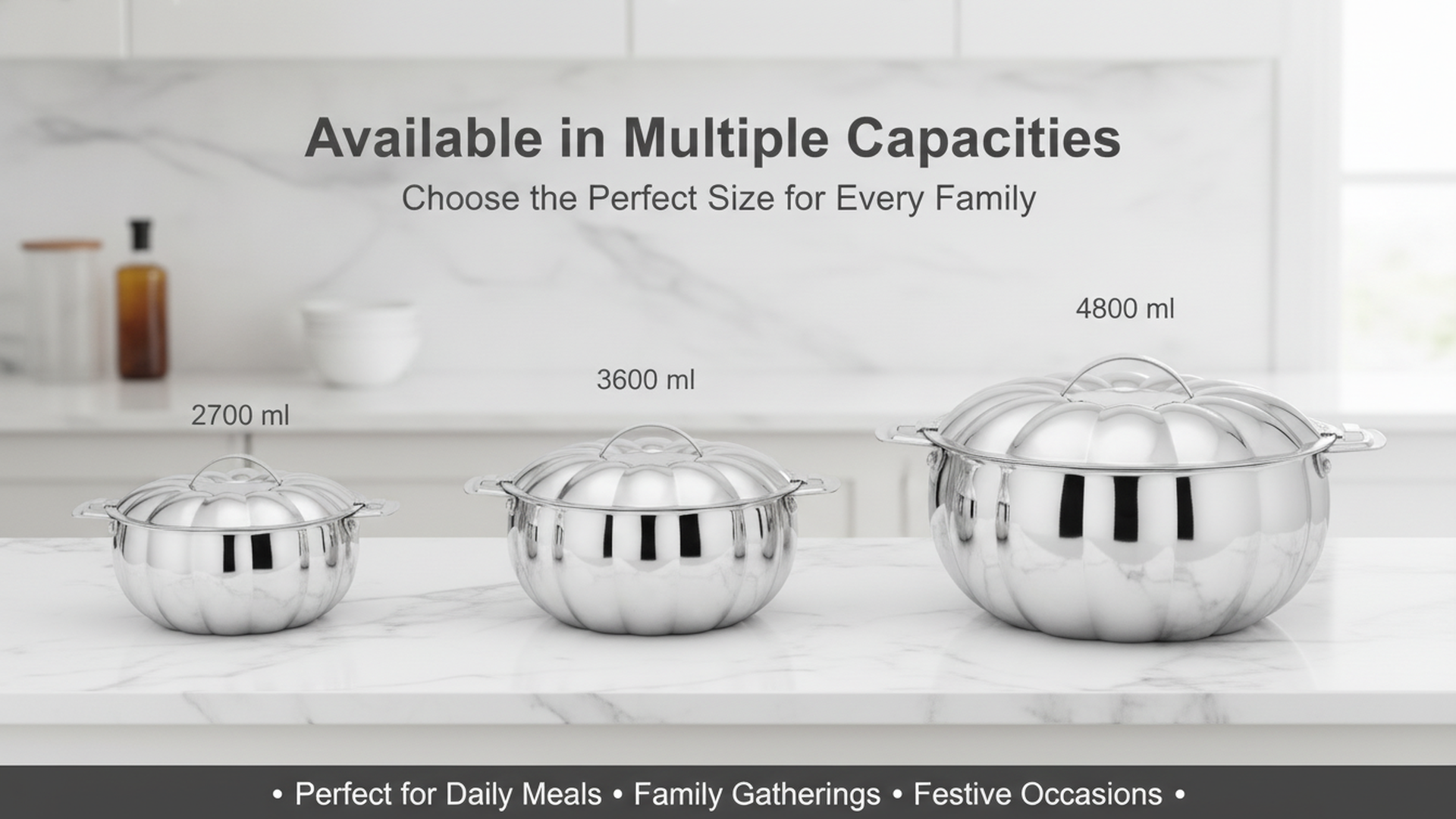 PRADEEP Diya Silver Stainless Steel Insulated Serving Casserole with Lid|Double Wall PUF Insulation|18/10 Food Grade Stainless Steel|Hot Pot|Hot Box|BPA Free| Dishwasher Safe