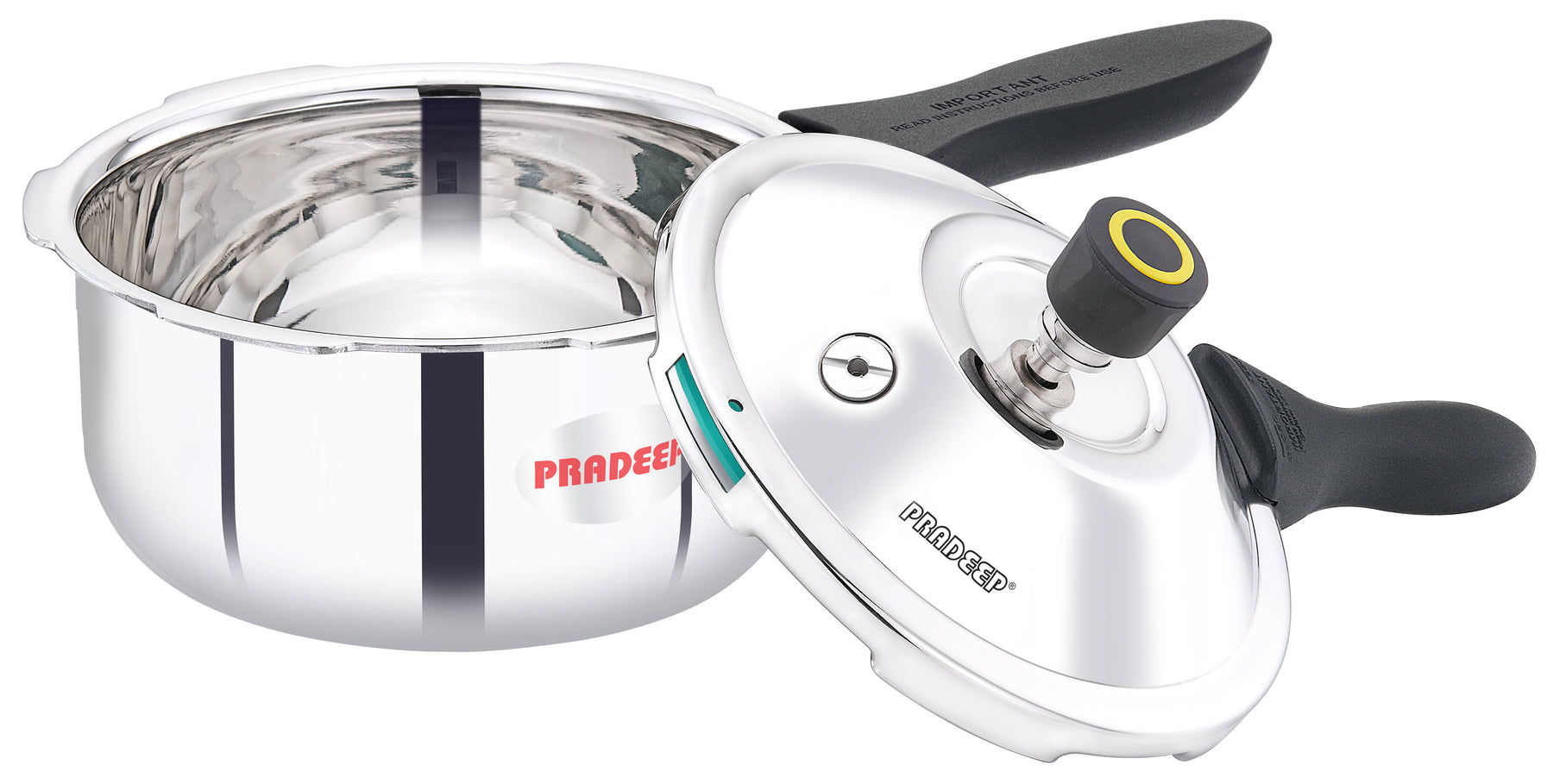 Pradeep IRA Trimate Triply Stainless Steel Pressure Cooker | Outer Lid | ISI & BIS Certified