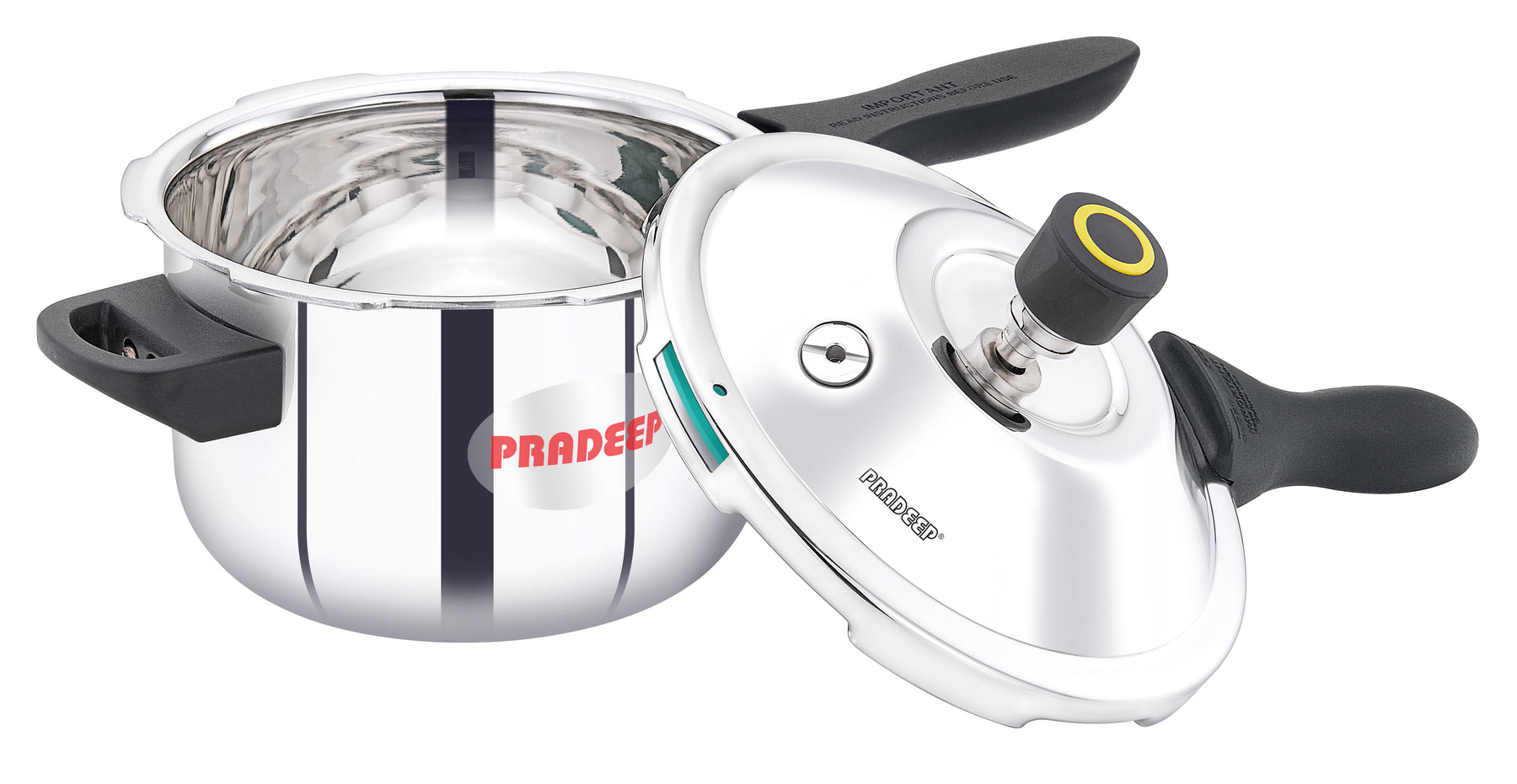 Pradeep IRA Trimate Triply Stainless Steel Pressure Cooker | Outer Lid | ISI & BIS Certified