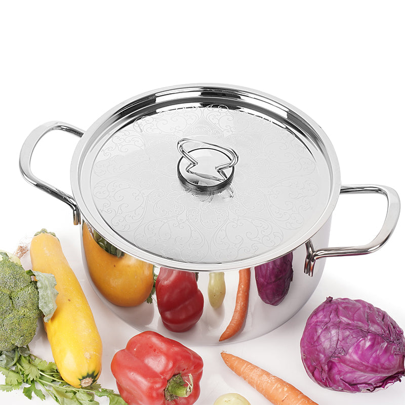 Pradeep Stainless Steel Triply Cookpot with SS Design Lid (PROLINE)