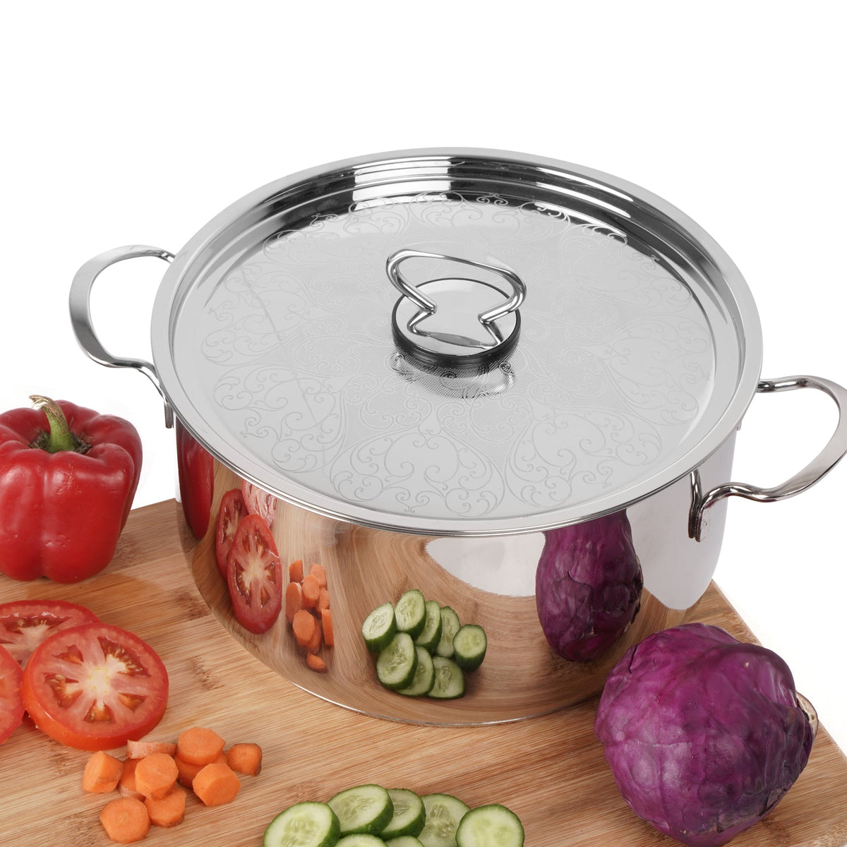 Pradeep Stainless Steel Sandwich Bottom Cookpot (Bello) with SS Design lid