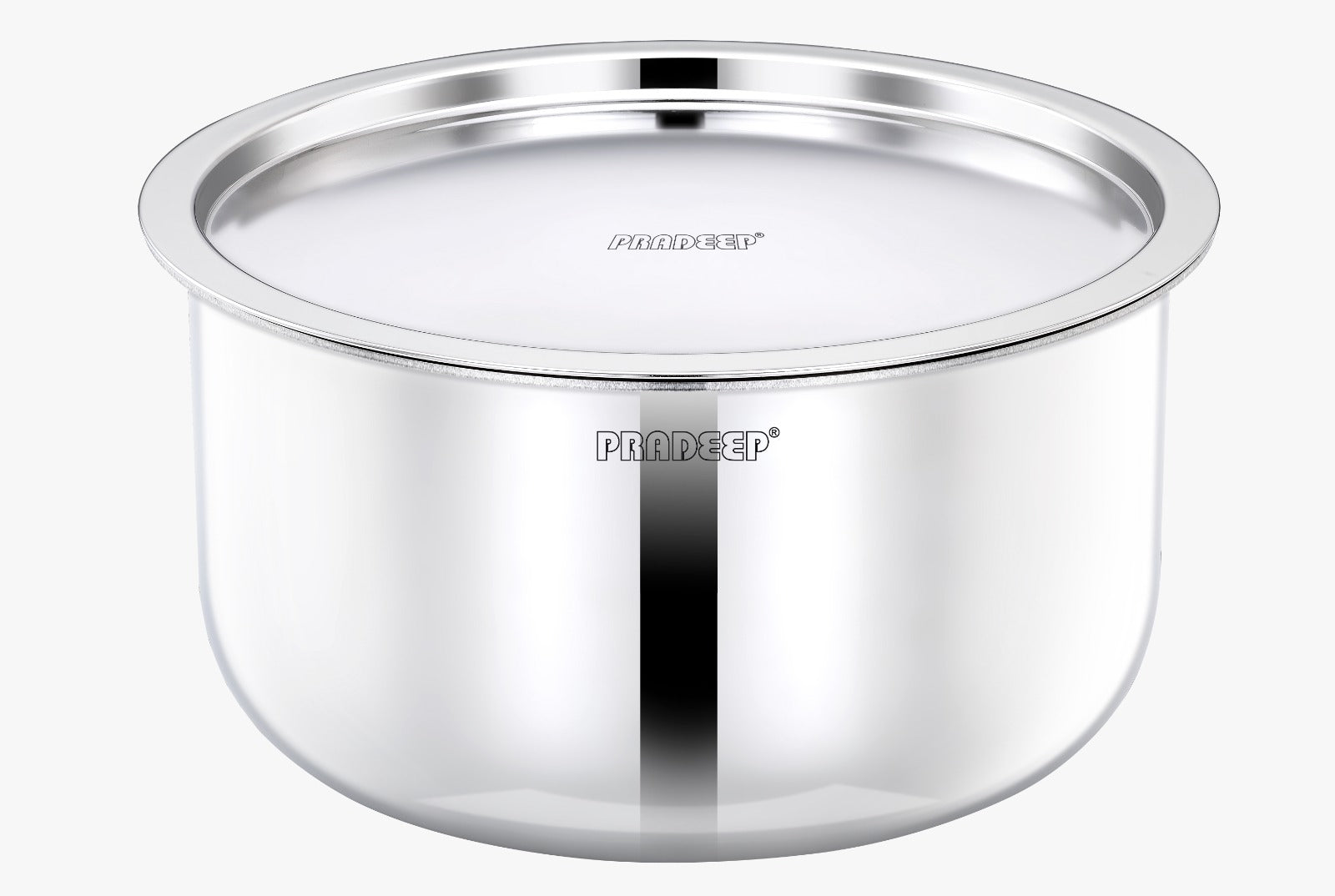 Pradeep Triply Stainless Steel Tope with Lid|Induction&Gas Compatible Patila|3Layer Base