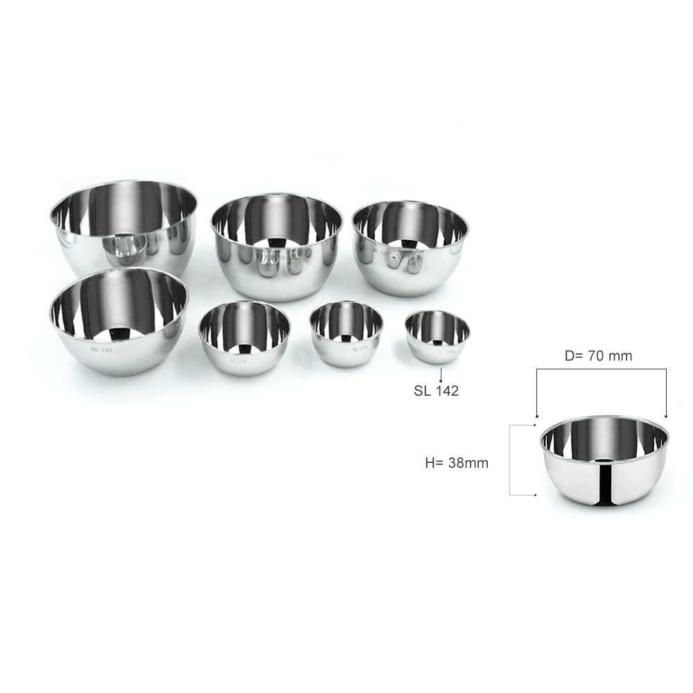 Pradeep Stainless Steel Serving Bowl/Small Bowls for Kitchen/Stainless Steel Katori/Mixing Bowl/Bowl/Wati/Katori-(Varient Sizes(SL-142/12 PIECES)(SL-143/6 PIECES)(SL-144/6 PIECES)(SL-146/3 PIECES)(SL-147/3 PIECES)(SL-150/2 PIECES)(SL-152/2 PIECES)