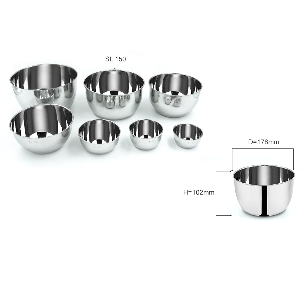 Pradeep Stainless Steel Serving Bowl/Small Bowls for Kitchen/Stainless Steel Katori/Mixing Bowl/Bowl/Wati/Katori-(Varient Sizes(SL-142/12 PIECES)(SL-143/6 PIECES)(SL-144/6 PIECES)(SL-146/3 PIECES)(SL-147/3 PIECES)(SL-150/2 PIECES)(SL-152/2 PIECES)