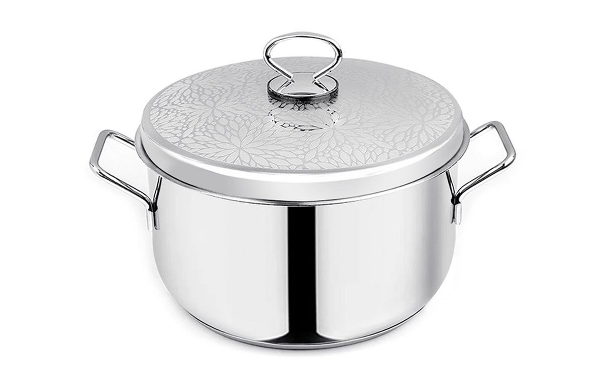 Pradeep Stainless Steel sandwich Bottom Cookpot (SANO) with SS Design lid