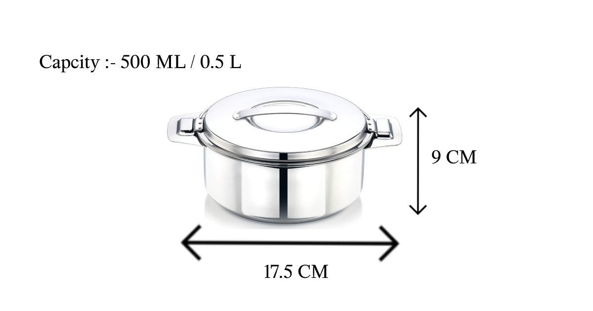 Pradeep Orchid Stainless Steel Insulated Serving Casserole (500 ml)