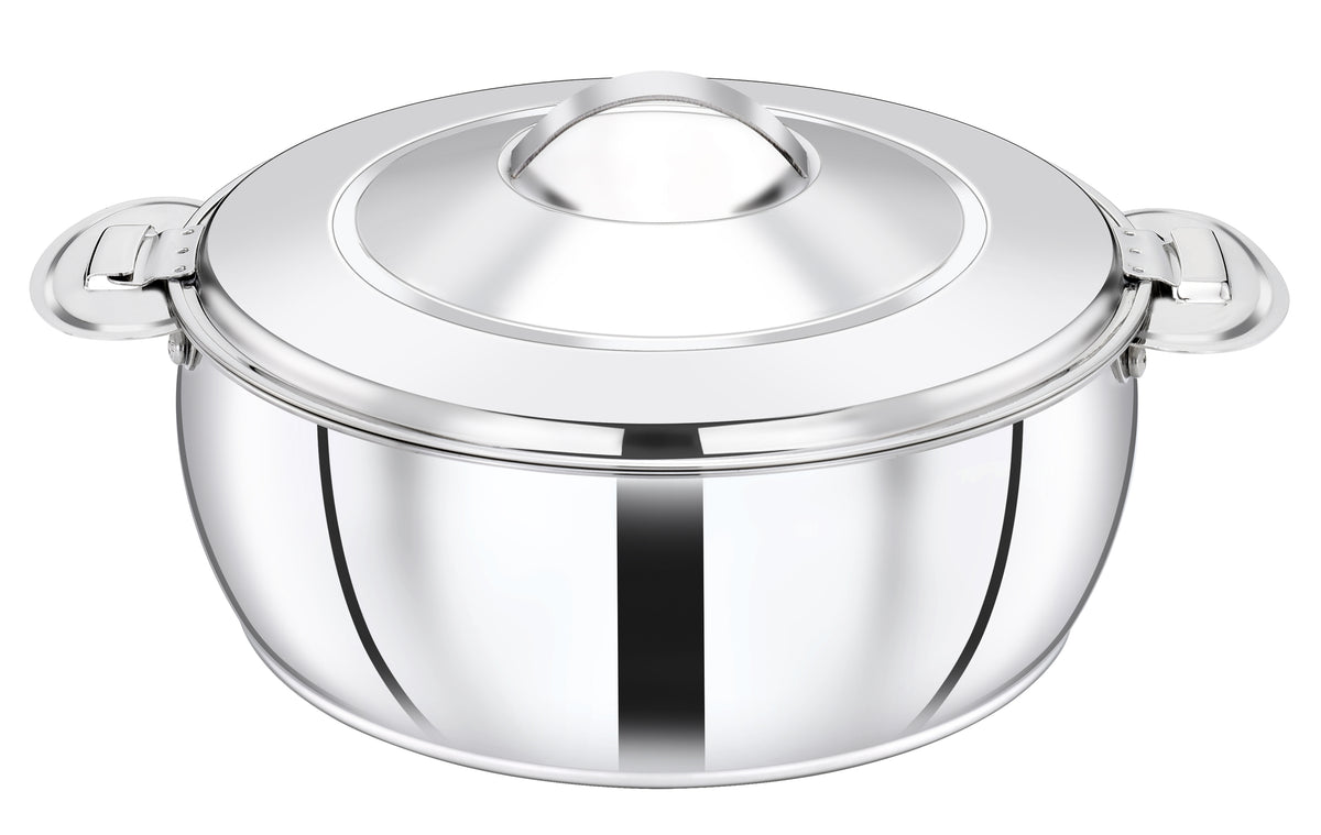 PRADEEP Paros Stainless Steel Insulated Casserole Hotpot | Double Wall PUF Thermal Insulation | Twist Lock Steel Lid | Hot Case Hot Box for Roti, Chapati, Rice & Gravy