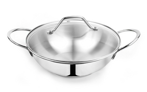 Pradeep Champion SS Sandwich Bottom Kadai (Delicia) With Glass Lid