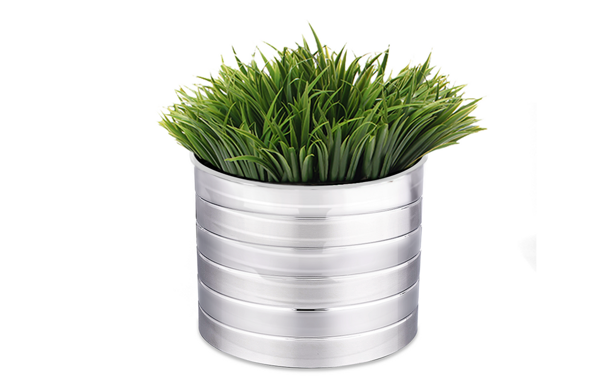 Pradeep Stainless Steel Silver Line Planter, 1-Piece, Silver