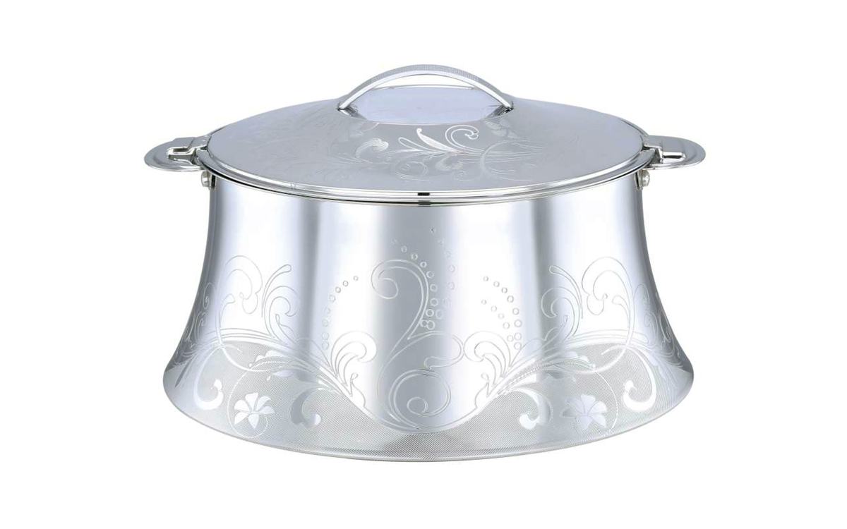 PRADEEP AVA Stainless Steel Insulated Serving Casserole with Design Lid/Double Walled/Stainless Steel Casserole/Hot & Cold/Dishwasher Safe/Serving Casserole/BPA Free/Silver/7223-S
