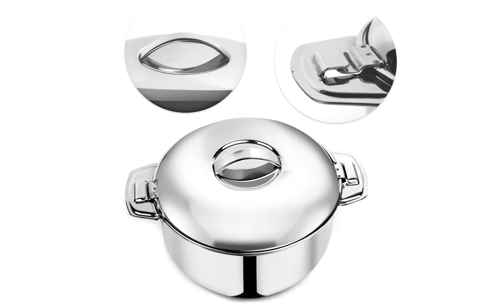 Pradeep ORCHID Stainless Steel Insulated Serving Casserole Plain Lid