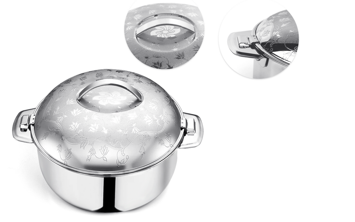 Pradeep Orchid Stainless Steel Insulated Serving Casserole with Design Lid