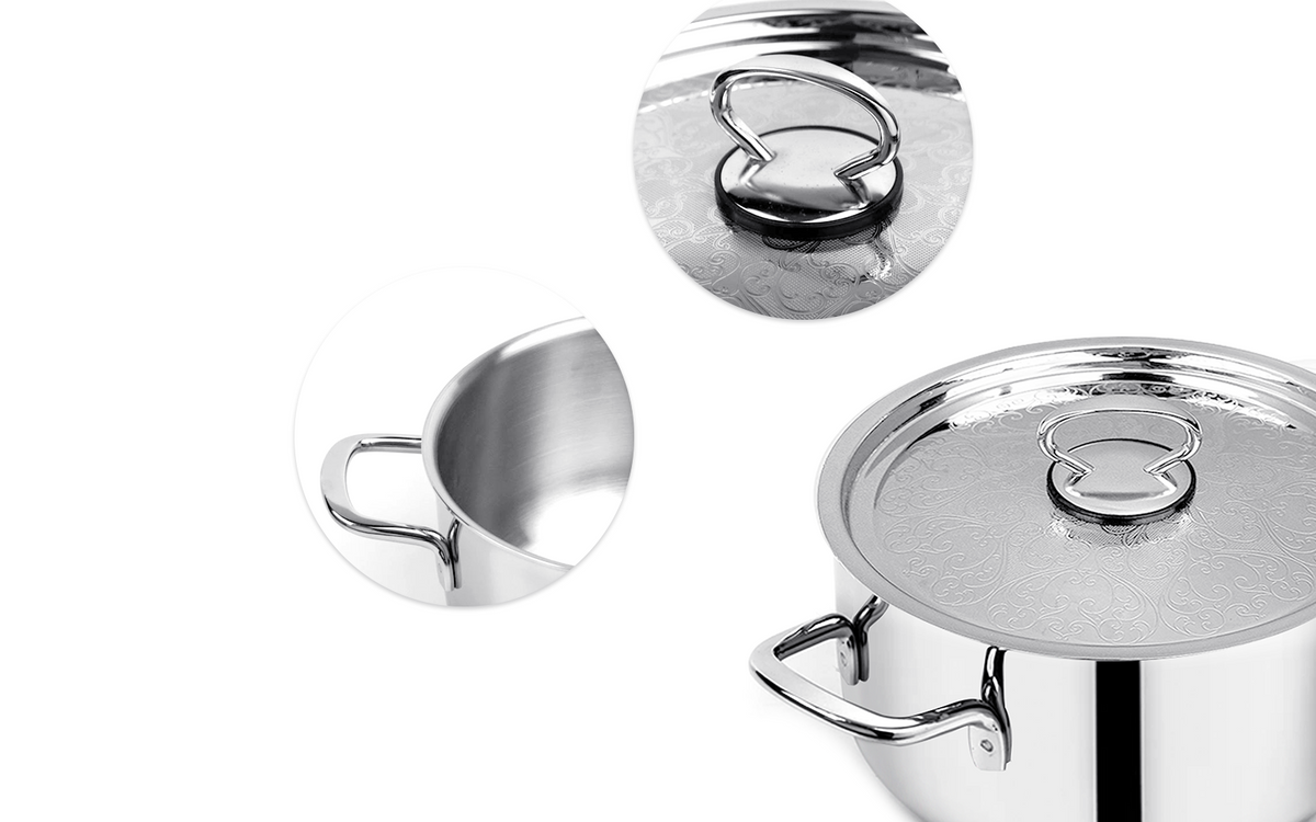 Pradeep Stainless Steel Triply Cookpot with SS Design Lid (PROLINE)
