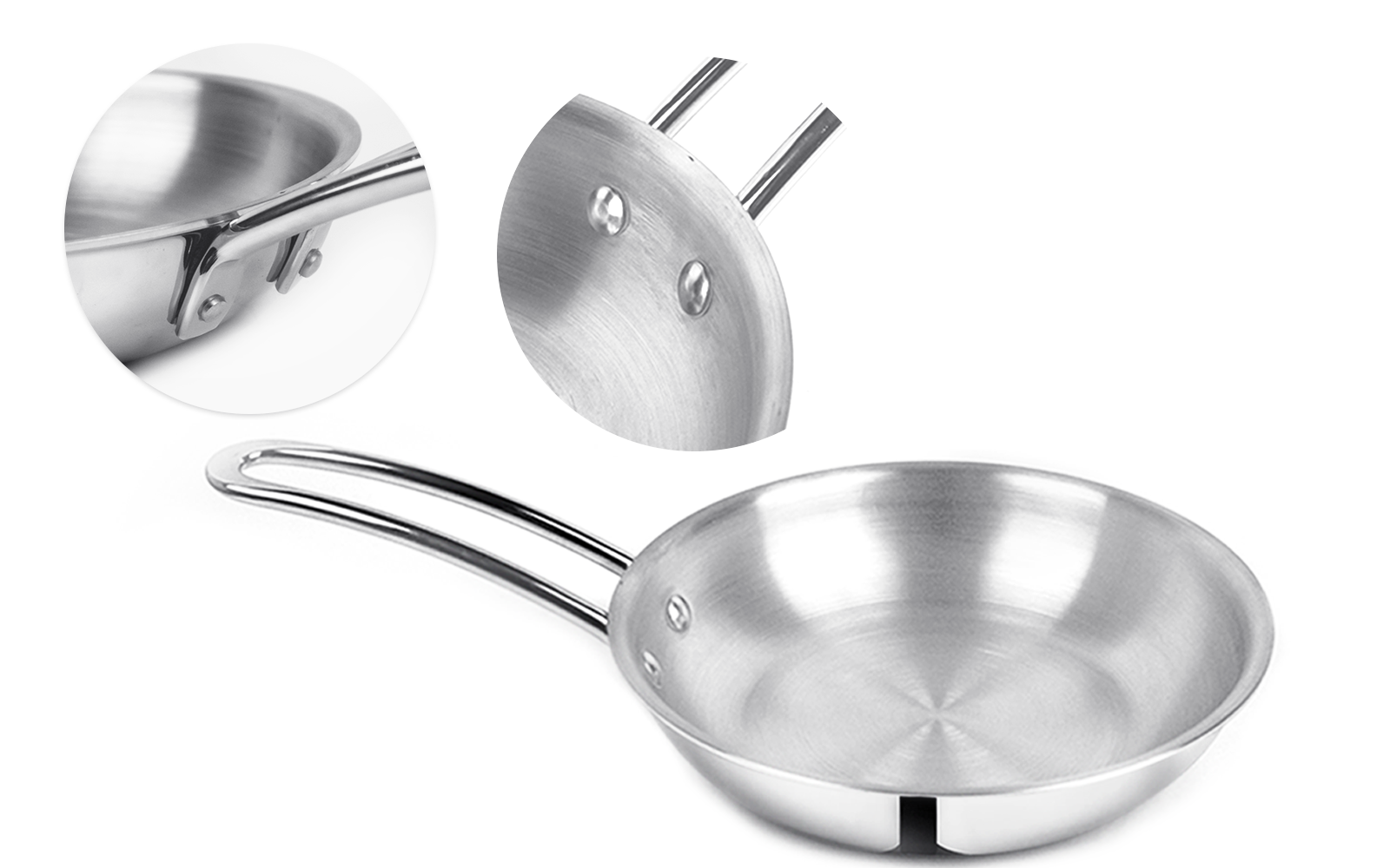 PRO PLUS - Triply Frypan (CASTING HANDLE - RIVET) 1164/20