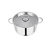 Pradeep Stainless Steel Sandwich Bottom Cookpot (Bello) with SS Design lid, 16 CM, 1.5 LTR