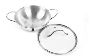 Pradeep Champion SS Sandwich Bottom Kadai (Delicia) With Glass Lid