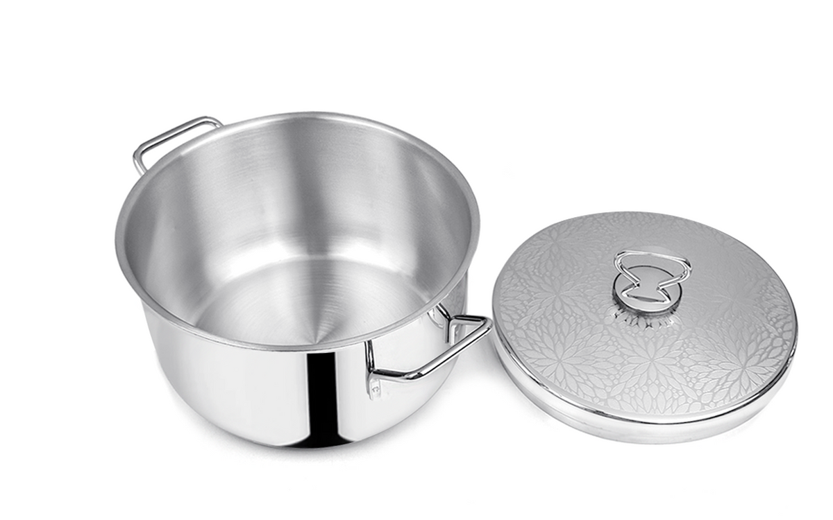 Pradeep Stainless Steel sandwich Bottom Cookpot (SANO) with SS Design lid