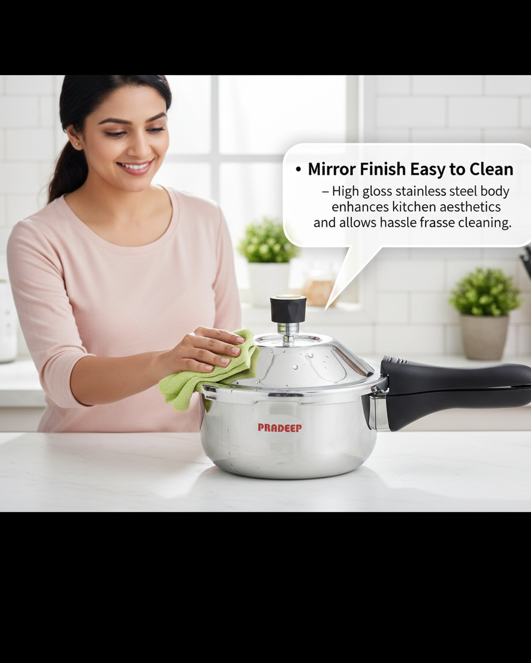 Pradeep IRA Trimate Triply Pressure Cooker - Smart Cooking/Durable/even heat distribution