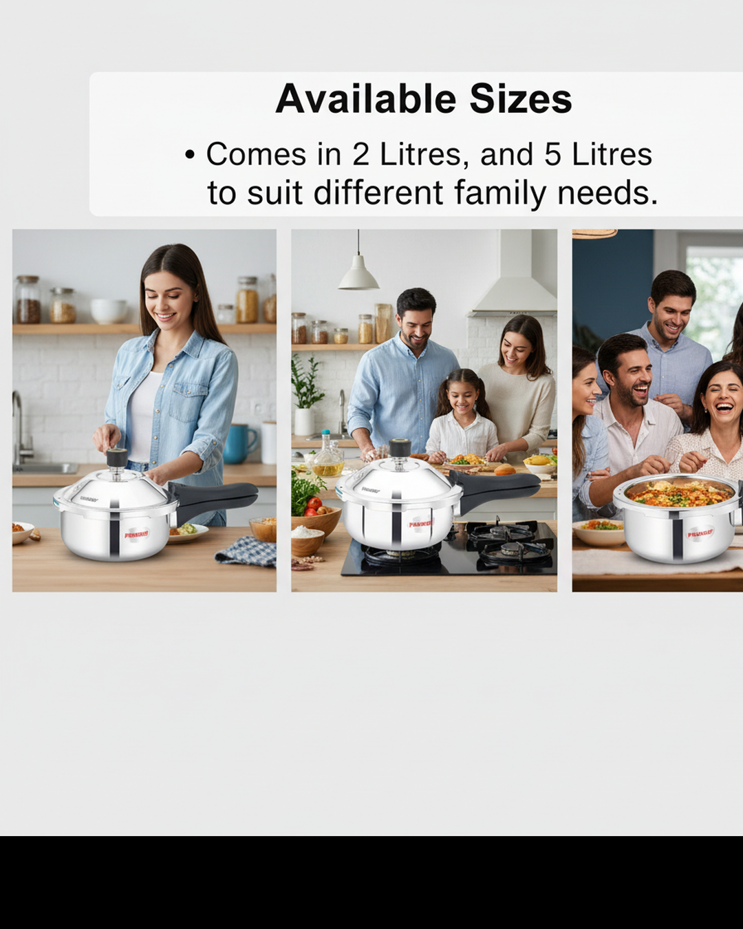 Pradeep IRA Trimate Triply Pressure Cooker - Smart Cooking/Durable/even heat distribution