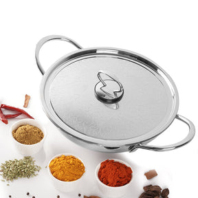 Pradeep Stainless Steel Triply Kadai with SS Design Lid (PROLINE)