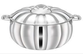 PRADEEP Diya Silver Stainless Steel Insulated Serving Casserole with Lid|Double Wall PUF Insulation|18/10 Food Grade Stainless Steel|Hot Pot|Hot Box|BPA Free| Dishwasher Safe