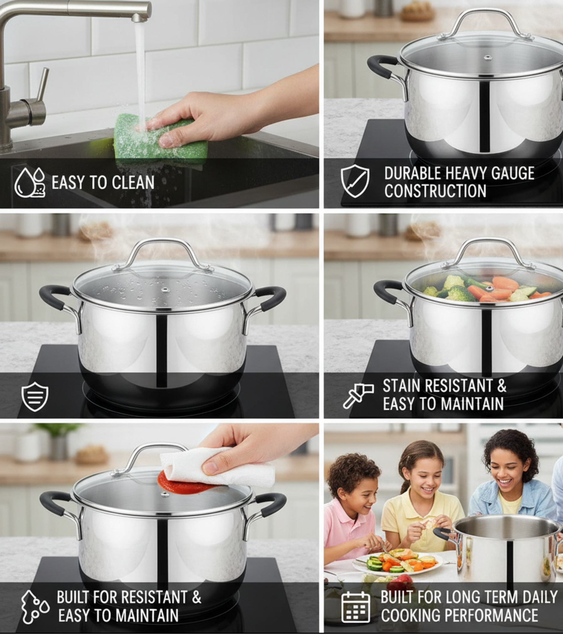 Pradeep Stainless Steel Steamer Pot with Glass Lid|2 Tier Multipurpose Steamer Pot for Modak,Momo,Dhokla,Idiyappam & Vegetable Steamer|Heavy Triply Bottom|Induction & Gas Compatible Cookware