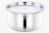 Pradeep Triply Stainless Steel Tope with Lid|Induction&Gas Compatible Patila|3Layer Base
