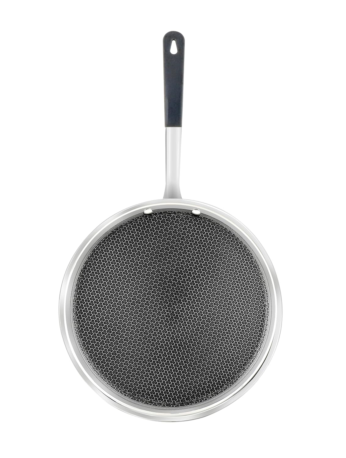 PRADEEP Stainless Steel Triply Non-Stick Honeycomb Dosa Tawa 29cm|for Dosa,Uthappam, Chapati,Naan,Dry Fry|Metal Utensil Safe&Scratch Resistant|Ergonomic Handle|Even Heating|Induction&All Cooktops