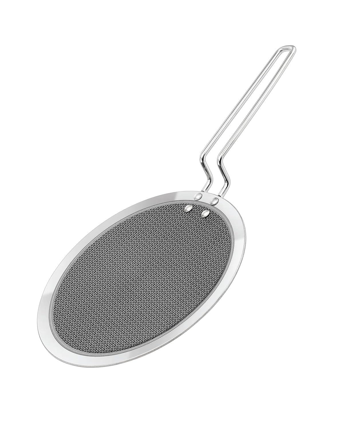 PRADEEP Stainless Steel Triply Non-Stick Honeycomb Roti Tawa 28cm|Concave Style|SS Riveted Handle|Gas & Induction Base|for Chapati,Naan, Dosa,Uthappam...