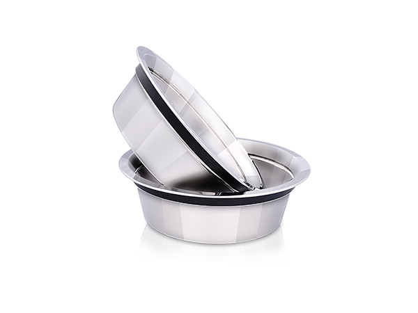 Pradeep Stainless Steel Double Diner Bowl with Stand for food and Water for Dogs and cats