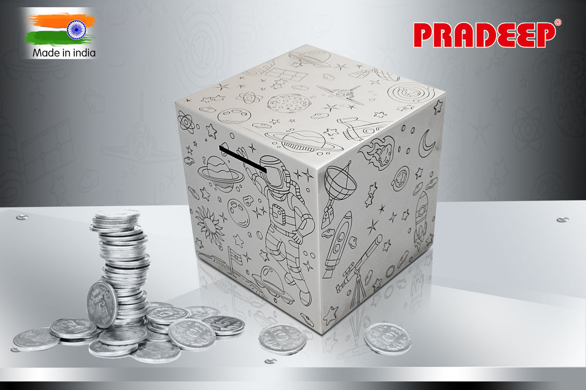 Pradeep Stainless Steel Piggy Bank Space Model