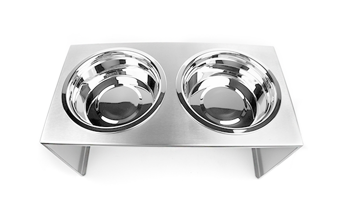 Pradeep Stainless Steel Bowl Set with Stand for food and Water for Dogs and cats