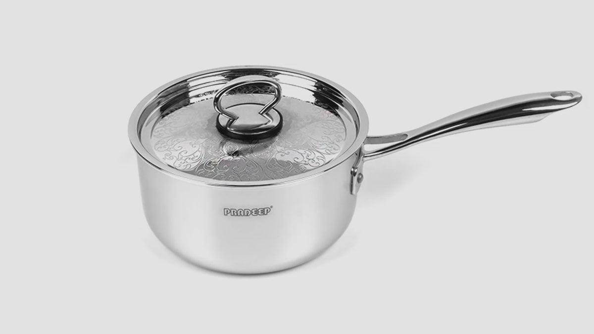 PRO PLUS - Triply Saucepan with SS Design lid (CASTING HANDLE)