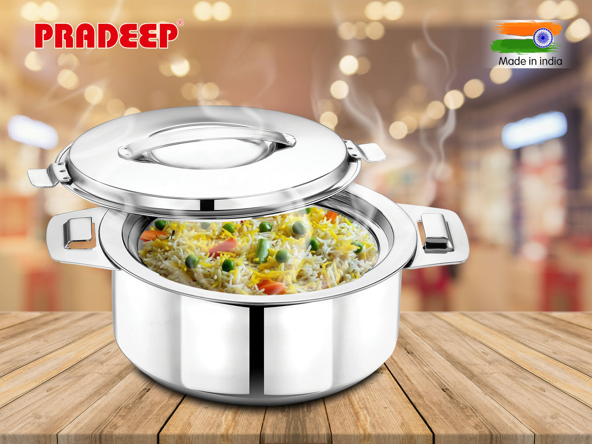 Pradeep Orchid Stainless Steel Insulated Serving Casserole (500 ml)